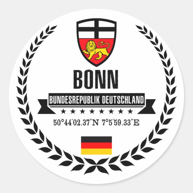 Bonn Runder Aufkleber (Vorderseite)