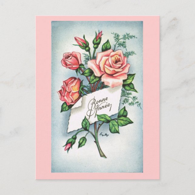 Bonne Annee, französische Karte des neuen Jahres (Vorderseite)