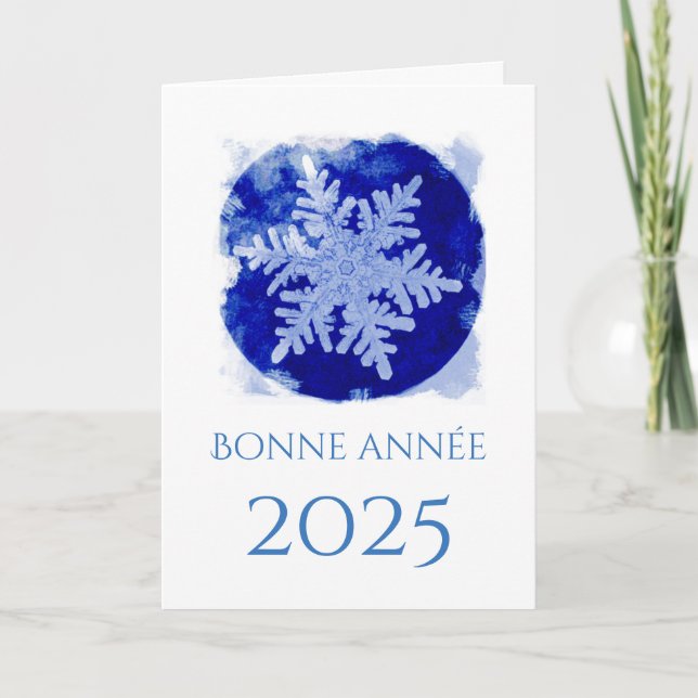 Bonne Annee - Schneeflocke - 2025 Ferienkarte Feiertagskarte (Vorderseite)