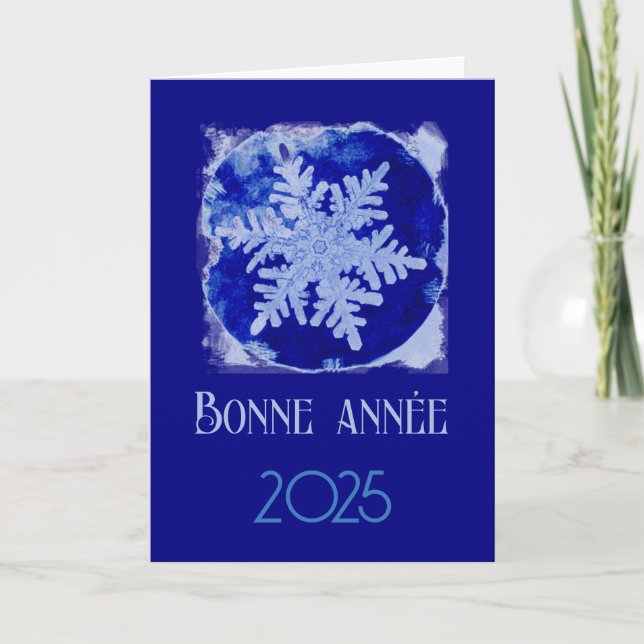 Bonne Annee - Schneeflocke - 2025 Ferienkarte Feiertagskarte (Vorderseite)