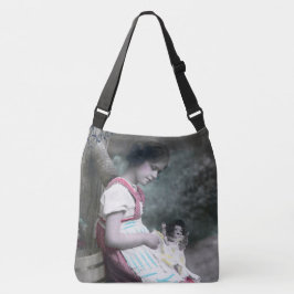 Bonne Année Vintag Girl with Dolll Tragetaschen Mit Langen Trägern