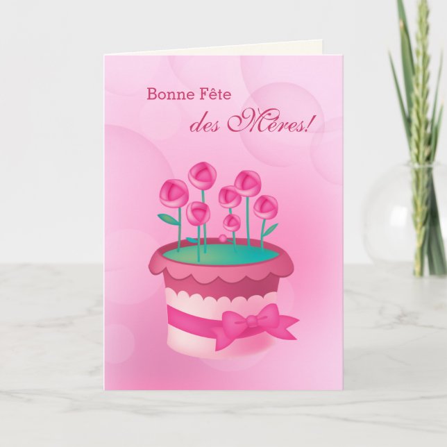 Bonne Fête des Mères Mother's Day Card auf Französ Karte (Vorderseite)