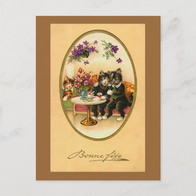 Bonne Fete Postcard Postkarte (Vorderseite)