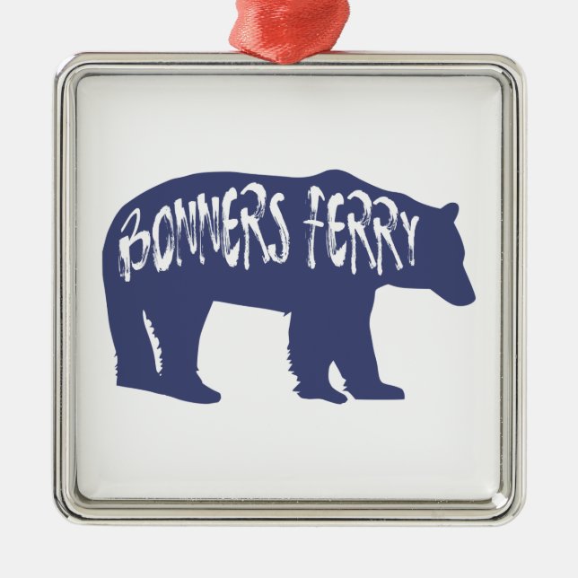 Bonners Ferry Idaho Bear Ornament Aus Metall (Vorne)
