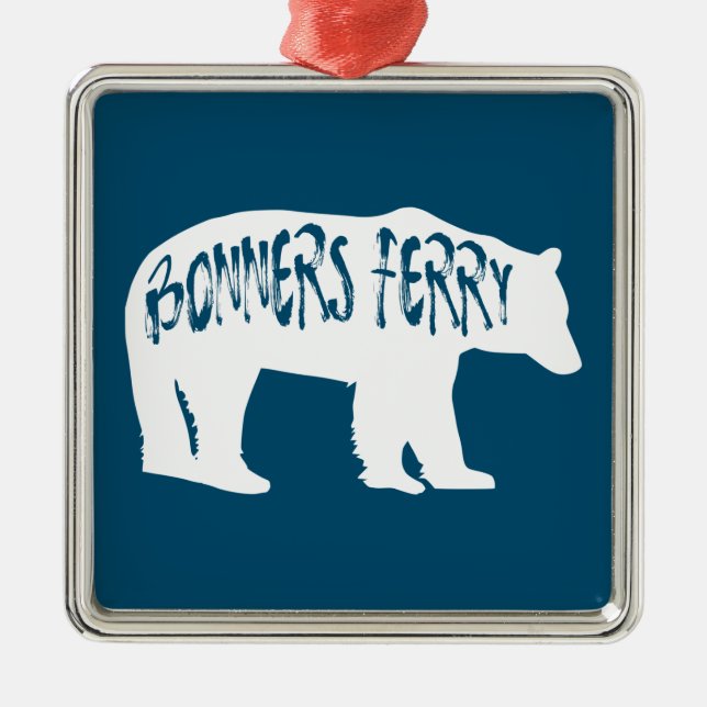 Bonners Ferry Idaho Bear Ornament Aus Metall (Vorne)