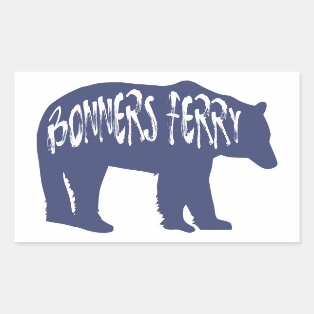 Bonners Ferry Idaho Bear Rechteckiger Aufkleber (Vorderseite)