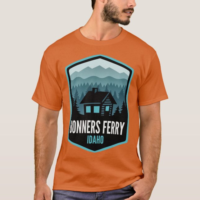 Bonners Ferry Idaho Bergstadt Kabine T-Shirt (Vorderseite)