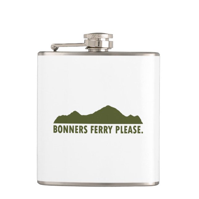 Bonners Ferry Idaho Bitte Flachmann (Vorderseite)