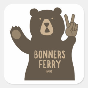 Bonners Ferry Idaho Peace Bär Quadratischer Aufkleber