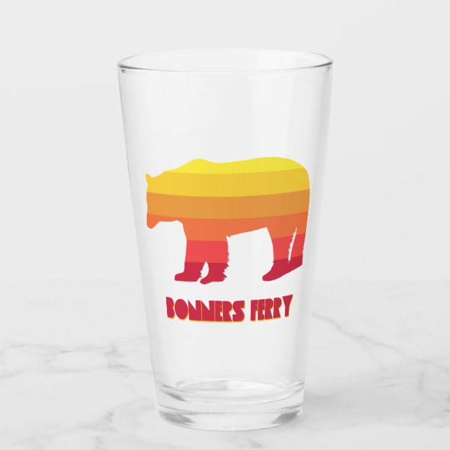 Bonners Ferry Idaho Regenbogenbär Glas (Vorderseite)