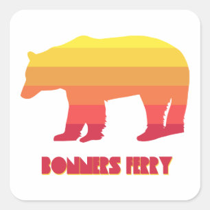 Bonners Ferry Idaho Regenbogenbär Quadratischer Aufkleber