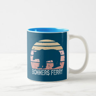 Bonners Ferry Idaho Retro Bär Zweifarbige Tasse