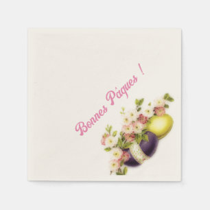 Bonnes Pâques - Vintage Ostereier Serviette