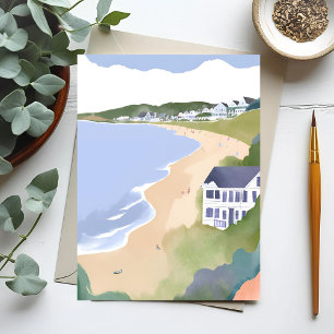 Bonnet Shores Wasserfarbenes Rhode Island-Strand Postkarte