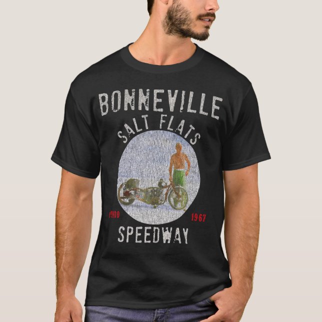 Bonneville Salt Flats Distressed 1967 Munro Fastes T-Shirt (Vorderseite)