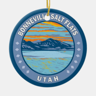 Bonneville Salt Flats Utah Reise Kunst Vintage Keramik Ornament