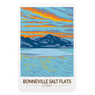 Bonneville Salt Flats Utah Reise Kunst Vintage Magnet