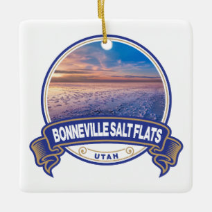 Bonneville Salt Flats Utah Travel Abzeichen Keramikornament