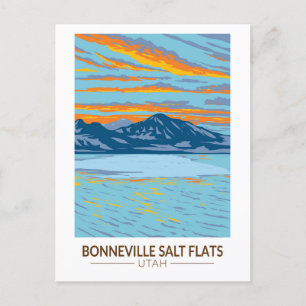 Bonneville Salt Flats Utah Wandern Vintag Postkarte
