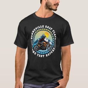 Bonneville Salt Flats Vintag Retro Motorrad Rid T-Shirt