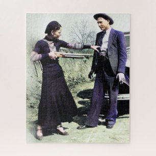 Bonnie and Clyde Fooling Around 1934 Color Redux Puzzle