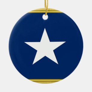Bonnie Blue Flag First Texas Cofederate Volunteers Keramikornament