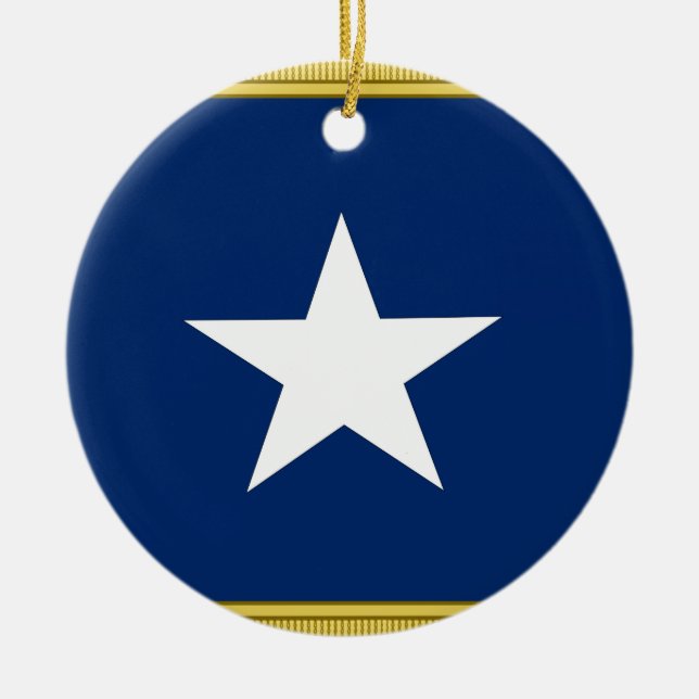 Bonnie Blue Flag First Texas Cofederate Volunteers Keramikornament (Vorne)