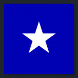 Bonnie Blue Flag Poster<br><div class="desc">Bonnie Blue Flag. Die Blaue Flagge von Bonnie war zu Beginn des Zivilen Amerikanischen Krieges 1861 ein inoffizielles Banner. Es besteht aus einem Single, einem weißen Stern mit fünf Punkten auf einem blauen Feld. Es ähnelt sehr stark der Flagge der kurzen Republik Westflorida von 1810 und der aktuellen somalischen Flagge....</div>