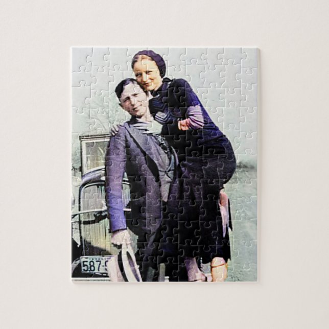 Bonnie & Clyde die Barrow Gang Color Redux Puzzle (Vertikal)