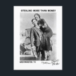 Bonnie & Clyde in Westminster (Texas) Postkarte<br><div class="desc">Bonnie und Clyde raubten weniger als zwei Dutzend Banken - 1932 raubten sie die Erste Bank von Westminster aus. Heute ist es ein Restaurant,  in dem man an den Wochenenden ein Bier trinken und Live-Musik hören kann.</div>