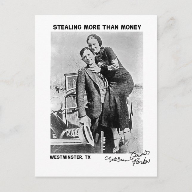 Bonnie & Clyde in Westminster (Texas) Postkarte (Vorderseite)