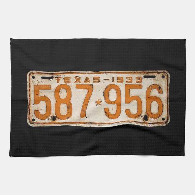Bonnie & Clyde License Plate Geschirrtuch (Horizontal)