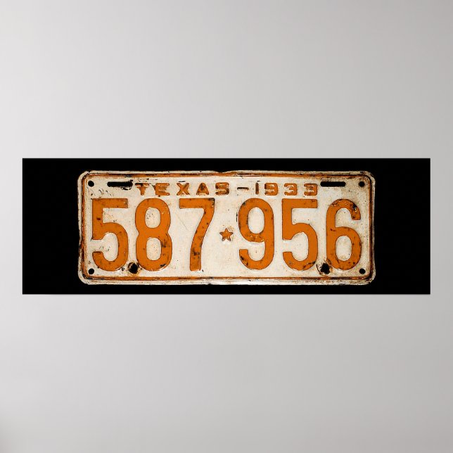 Bonnie & Clyde License Plate Poster (Vorne)