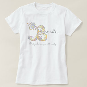 Bonnie Girls B Name bedeutet Monogramm Tee