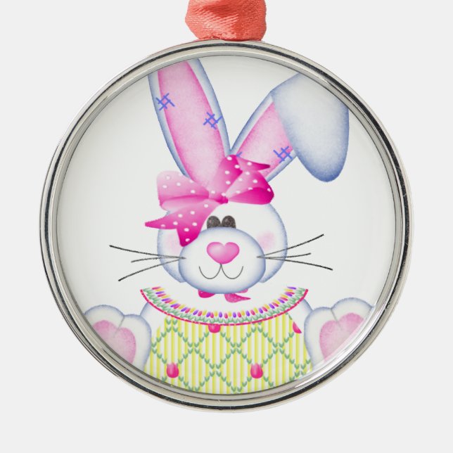 Bonnie-Häschen Silbernes Ornament (Vorne)