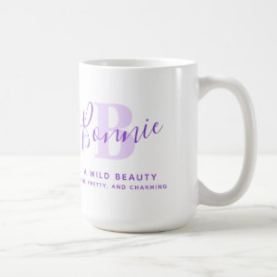 Bonnie Name bedeutet Monogramm B lila Text Kaffee  Kaffeetasse