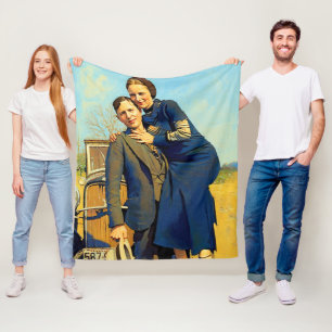 Bonnie Parker Clyde Barrow 1933 Imitate Malerei Fleecedecke