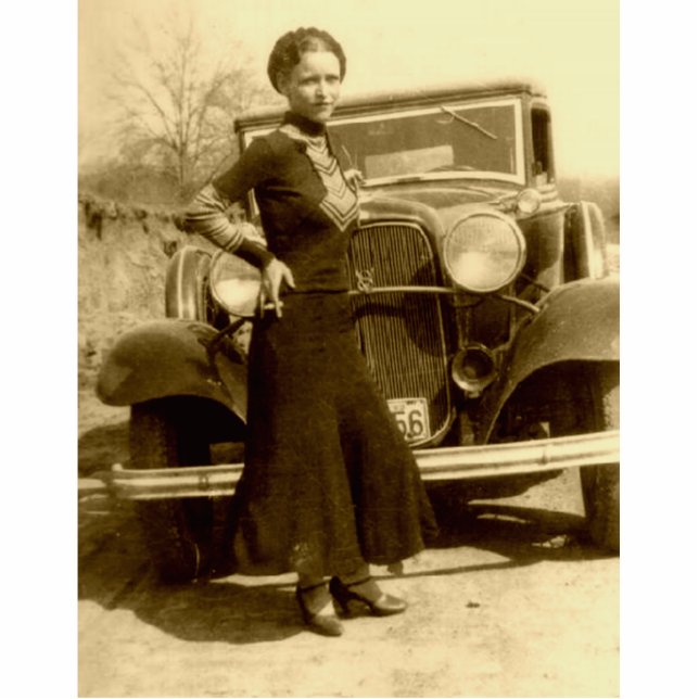 Bonnie Parker - die Karren-Gruppe Freistehende Fotoskulptur (Vorne)
