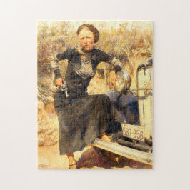 Bonnie Parker Smoking A Cigar 1933 AI Painting Puzzle
