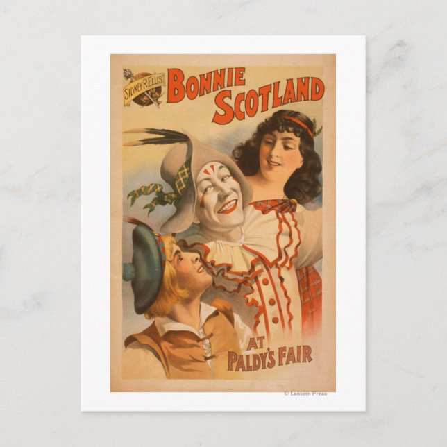 Bonnie Scotland am Fair Clown Theater Postkarte (Vorderseite)