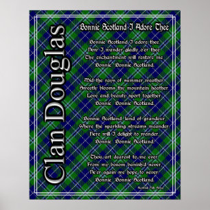 Bonnie Scotland I Adore The Clan Douglas Tartan Poster