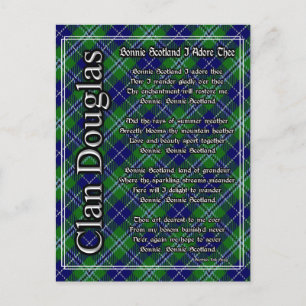 Bonnie Scotland I Adore The Clan Douglas Tartan Postkarte