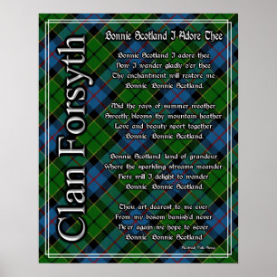 Bonnie Scotland I Adore The Clan Forsyth Tartan Poster