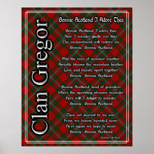Bonnie Scotland I Adore The Clan Gregor Tartan Poster