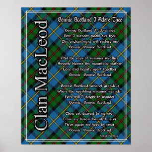 Bonnie Scotland I Adore The Clan MacLeod Tartan Poster