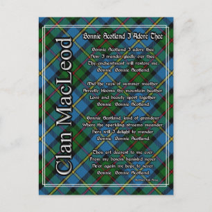 Bonnie Scotland I Adore The Clan MacLeod Tartan Postkarte