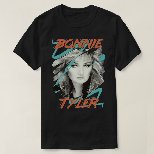 Bonnie Tyler 80er 1980er Pop Music Total Eclipse o T-Shirt (Design vorne)