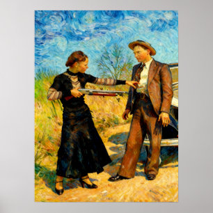 Bonnie und Clyde beim Herumalbern 1934 AI-Gemälde Poster