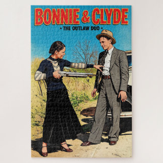 Bonnie und Clyde Das Outlaw-Duo Retro Art Puzzle