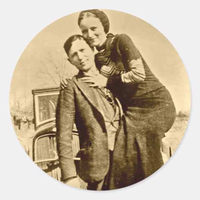 Bonnie und Clyde - Die Barrow Gang Runder Aufkleber (Vorderseite)